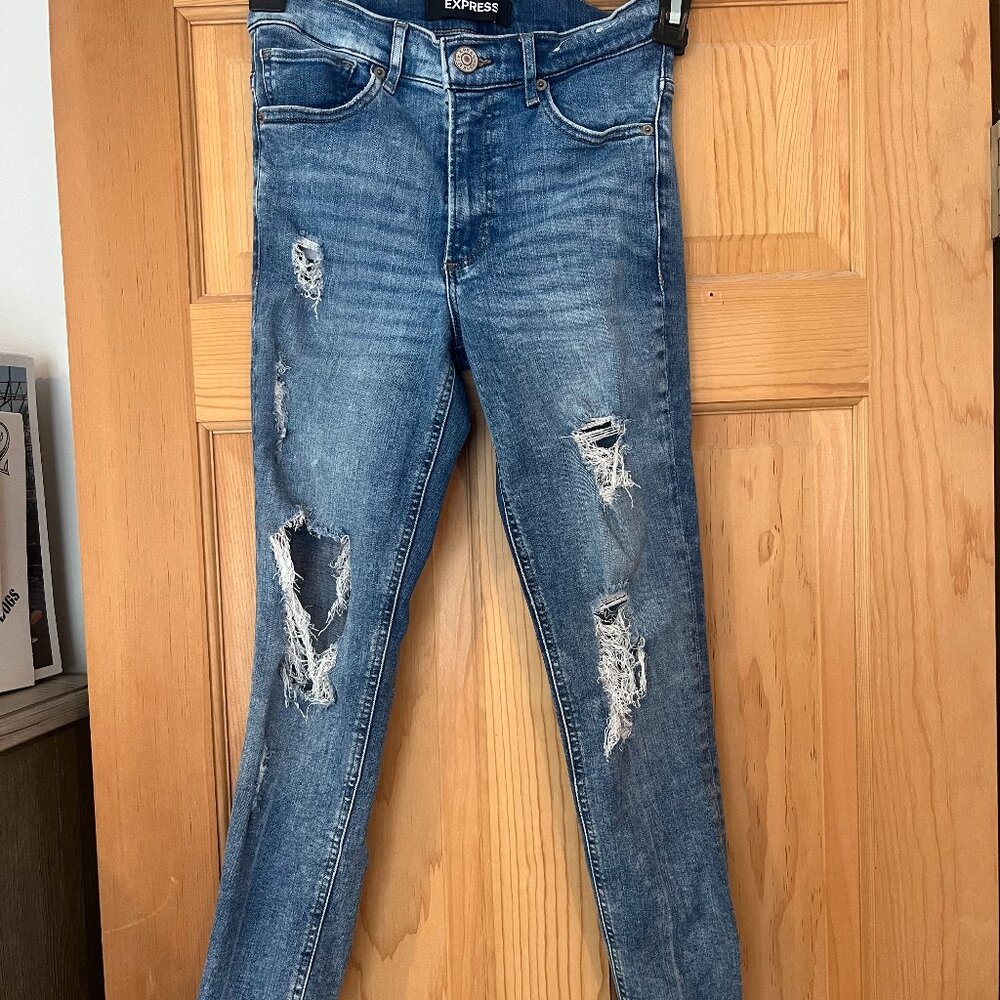 Express Distressed Skinny Jeans - Petite